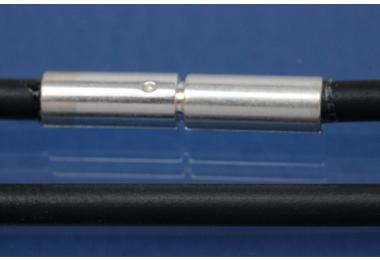 Kautschukreif 5mm, mit Bajonettverschluss 925/- Silber, Lnge 45cm
