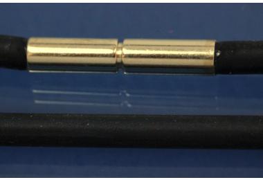 Kautschukreif 5mm, mit Bajonettverschluss 925/- Silber vergoldet, Lnge 45cm