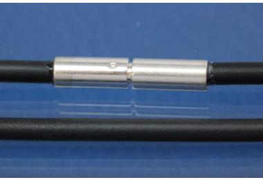 Kautschukreif 3mm, mit Bajonettverschluss 925/- Silber, Lnge 45cm