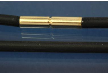Kautschukreif 3mm, mit Bajonettverschluss 925/- Silber vergoldet, Lnge 45cm