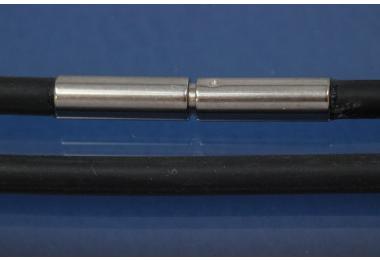 Kautschukreif 3mm, mit Bajonettverschluss Edelstahl, Lnge 45cm