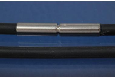 Kautschukreif 3mm, mit Bajonettverschluss Edelstahl, Lnge 60cm