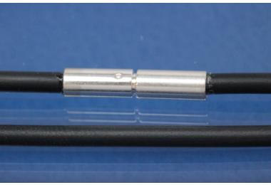 Kautschukreif 2mm, mit Bajonettverschluss 925/- Silber, Lnge 45cm