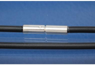 Kautschukreif 1,5mm, mit Bajonettverschluss 925/- Silber , Lnge 40cm