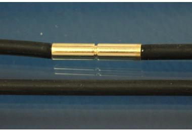 Kautschukreif 1,5mm, mit Bajonettverschluss 925/- Silber vergoldet, Lnge 40cm