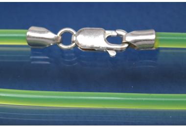 PVC-Kautschukreif 3mm, mit Karabiner 925/- Silber, Lnge 45cm