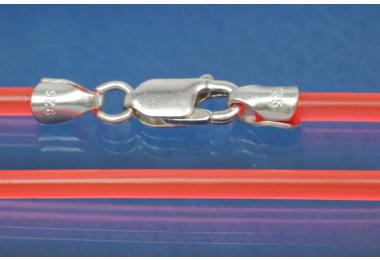 PVC-Kautschukreif 3mm, mit Karabiner 925/- Silber, Lnge 45cm