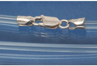 PVC-Kautschukreif 3mm, mit Karabiner 925/- Silber, Lnge 60cm