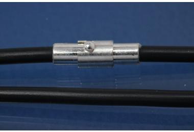 Kautschukreif 3mm, mit Magnet-Bajonettverschluss silberfarben, Lnge 42cm