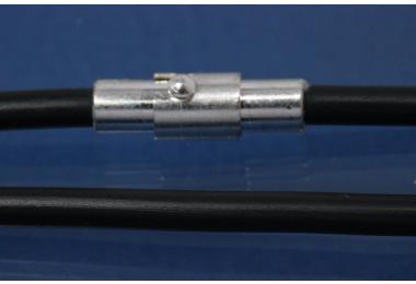 Kautschukreif 4mm, mit Magnet-Bajonettverschluss silberfarben, Lnge 42cm