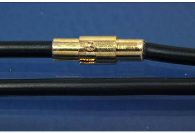 Kautschukreif 4mm, mit Magnet-Bajonettverschluss goldfarben, Lnge 45cm