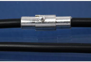 Kautschukreif 5mm, mit Magnet-Bajonettverschluss silberfarben, Lnge 42cm