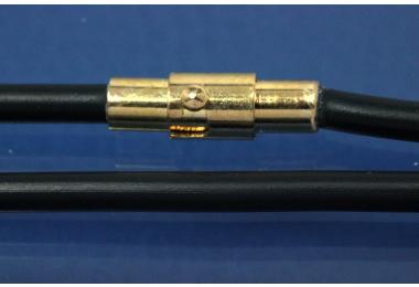 Kautschukreif 5mm, mit Magnet-Bajonettverschluss goldfarben, Lnge 42cm