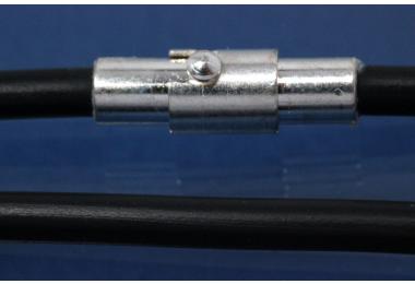 Kautschukreif 6mm, mit Magnet-Bajonettverschluss silberfarben, Lnge 42cm