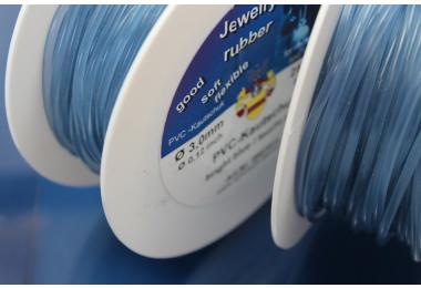 25m Spule  Kautschuk hellblau, 3mm