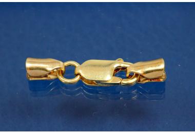 3 mm combi clasp 925/- Silver gold plated