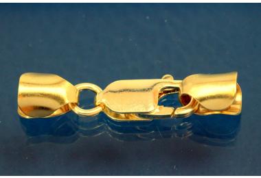 5 mm combi clasp 925/- Silver gold plated
