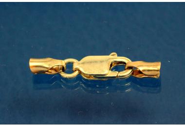 2 mm combi clasp 925/- Silver gold plated