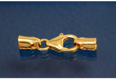3 mm combi clasp 925/- Silver gold plated
