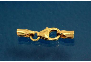 2 mm combi clasp 925/- Silver gold plated