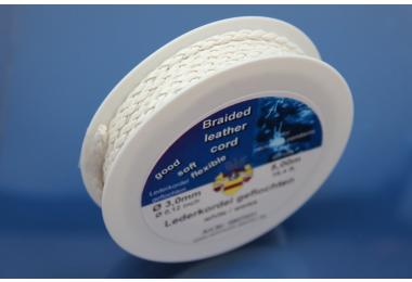 5m Spule  Spaltlederkordel weiss, �3mm