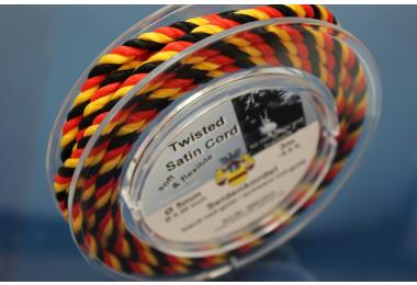 3m spool silk cord black-red-gold, 5mm