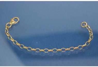 Extension chain, length approx. 10cm, 925/- Silver gold plated