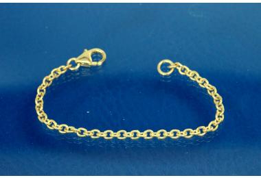extension chain, length approx. 10cm, 925/- Silver gold plated