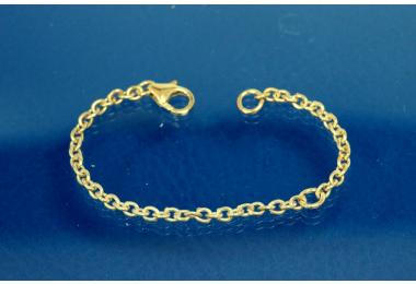 extension chain with additional ring, length approx. 10cm, 925/- Silver gold plated