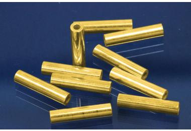 Cut tube 925/- Silver gold plated long 10mm A 2,2mm I 1,2mm