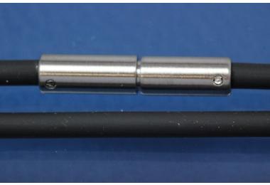 Kautschuk-Collier mit Bajonettschliesse 3mm, ca. L 50cm