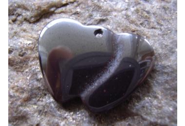 Hematite Pendant heart, approx. 19x19,5mm, hole approx. 1,2mm