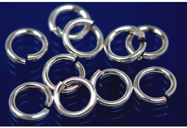 Jump rings ca. 6mm, open, metal silver color