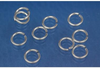 Jump rings ca. A 6mm, open, wire ca.  0,8mm, stainless steel