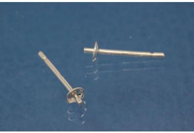 Ear stud with cup �3mm, smooth 925/- Silver