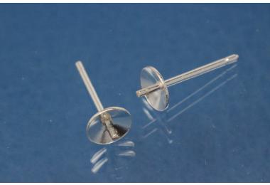 Stecker mit Schssel 5mm, glatt 925/- Silber