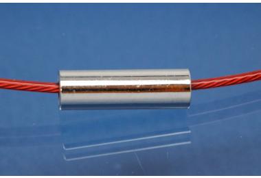 Edelstahlseil Collier 45 cm rot