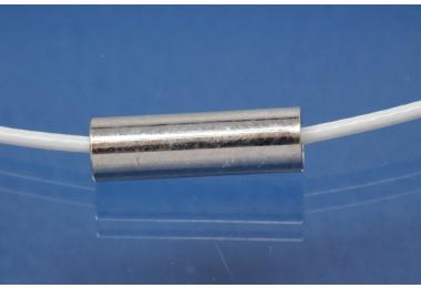 Edelstahlseil Collier 45 cm wei