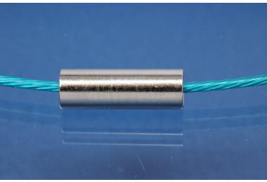 Edelstahlseil Collier 45 cm trkis