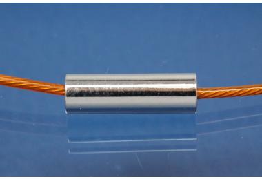 Edelstahlseil Collier �45 cm braun