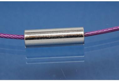 Edelstahlseil Collier �45 cm amethyst