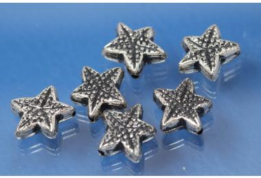 Star small, plastic silver color antique, approx 12,5mm