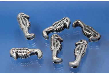 Seepferd klein, Plastik silberfarben antik, ca. 6,5x16mm