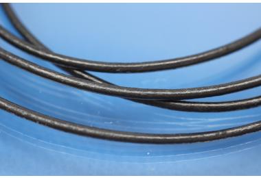 Leather cord round (real leather)  2,0mm, color black