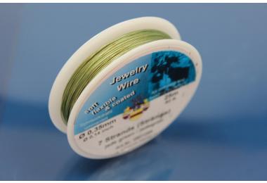 25m spool 7 strands stainless steel wire rope  0,35mm jadegreen coated