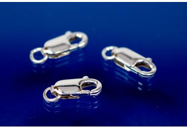 Trigger clasp long with ring 925/- Silver 12mm x 4,5mm