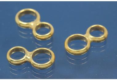 Ending for spring rings, 925/- Silver gold plated, ca. 13x7mm