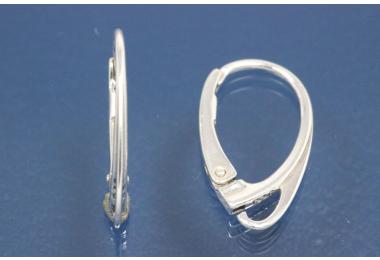 Leverback 925/- silver with integrated loop, approx size 18,2 x 10,5mm