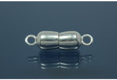 Magnetschliee Doppelkugel lang 925/- Silber poliert