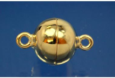 Magnetic clasp 925/- Silver gold plated 12mm